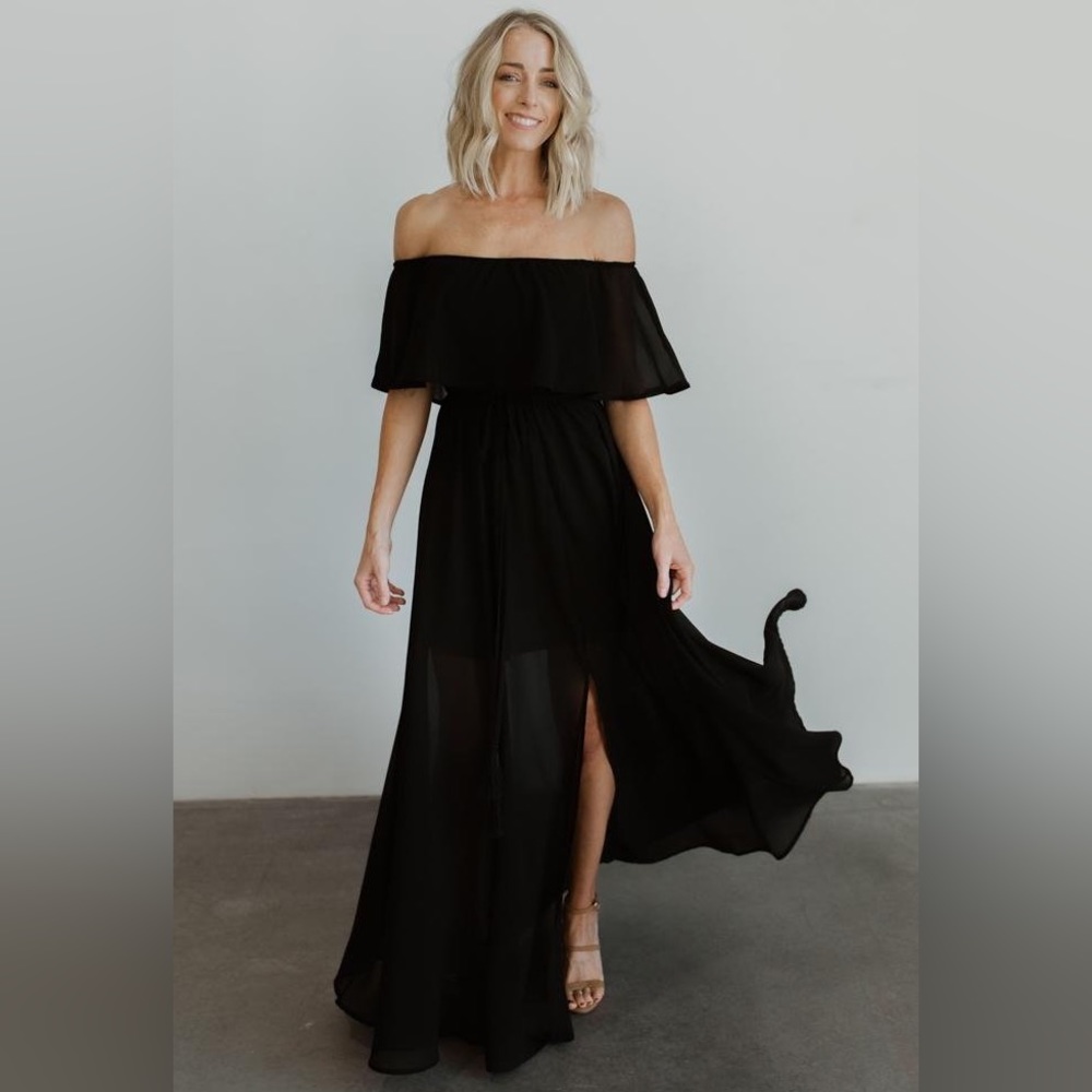 NWT Baltic Born Off the Shoulder Chiffon Maxi Dress - Size S